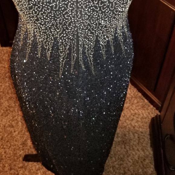 Sequined & Beaded Evening Gown - Picture 3 of 6